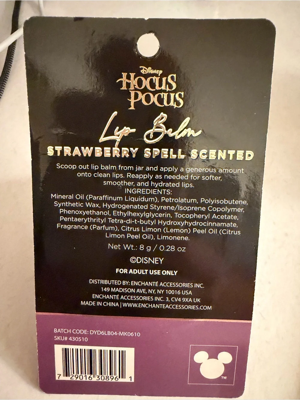 Hocus Pocus strawberry spell cauldron lip balm